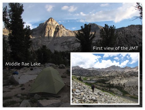 Middle Rae Lake and decent to JMT