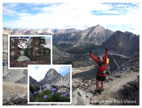Forester Pass views and camp at Tyndall Frog Ponds