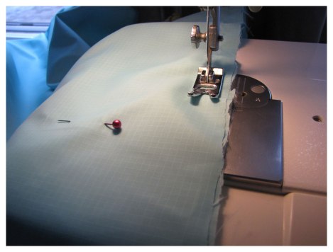 Sew three edges, leaving one short end open.