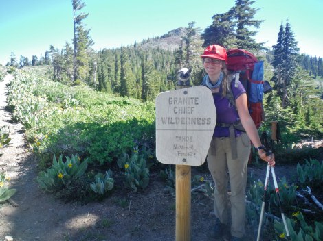 Basil and Sheep demonstrating his wilderness-sign balancing skills. Photo by Trails 