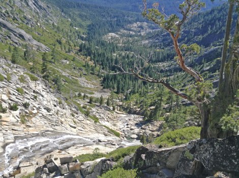 The view from the top of Horsetail Falls
