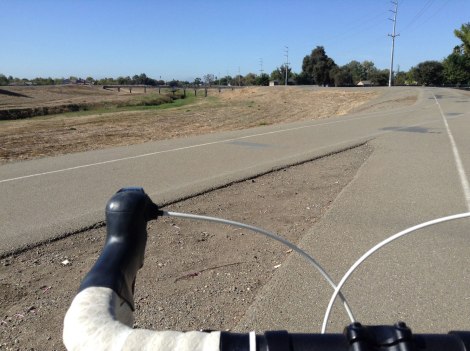 The West Lane entrance to the Calaveras River Bike Path.