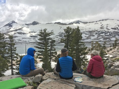 Lake Aloha shelf campsite